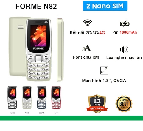 Điện thoại Forme N82 4g Chính hãng - Sóng 4G chuẩn