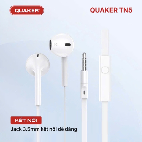 Tai nghe dây Đầu tròn ip6 Quaker TN5