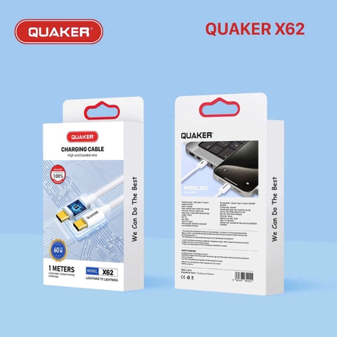 Cáp sạc TypeC-TypeC iPhone 15,16 Quaker X62 120 - Dây dù