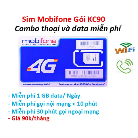 Sim 4G mobilefone KC90 1Gb/Ngày tháng 90k