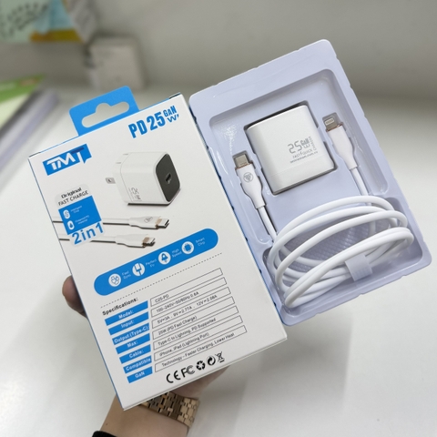 Bộ sạc TypeC-Lighting TMT C25 công nghê GAN - 20w
