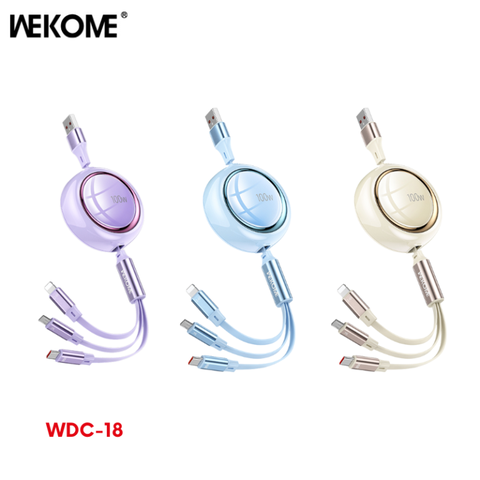 Cáp sạc 3 đầu rút Wekome wdc-18