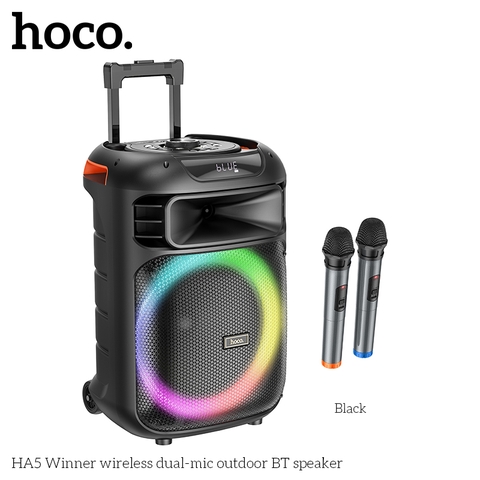 Loa Bluetooth Kéo Hoco HA5 kèm 2 mic không dây 60w
