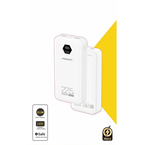 Sạc dự phòng Pisen TP-D184 Power Cube 22.5W 20000mAh