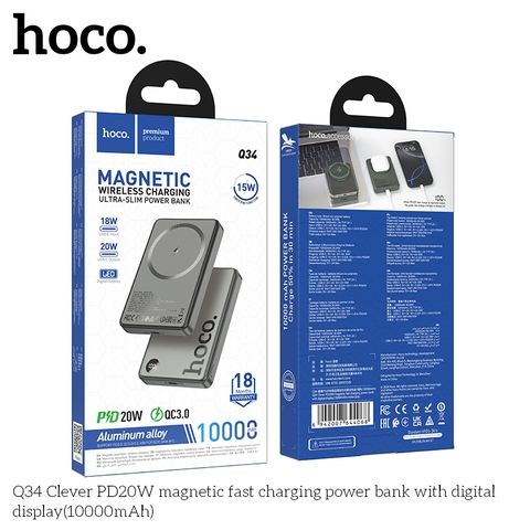 Pin sạc dự phòng Magnetic Hoco Q34 PD20w 10.000