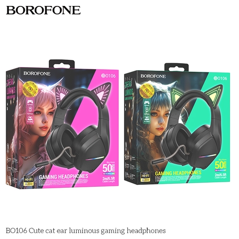 Tai nghe chụp Borofone BO106 mèo gaming