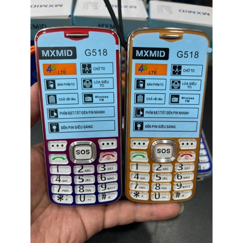 Điện thoại Người già MXMID G518 4G Bao cắt sóng - Sóng 4G chuẩn