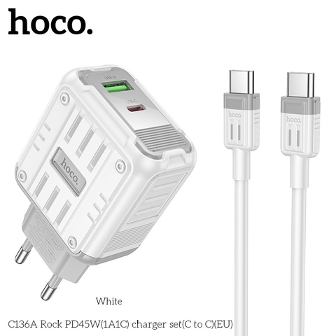 Bộ sạc TypeC-TypeC PD45w Hoco C136A