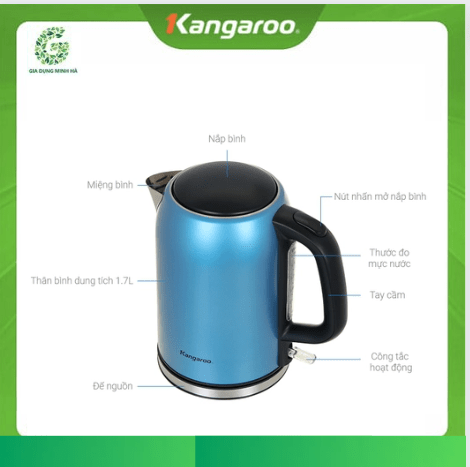 Bình đun siêu tốc Kangaroo KG17K1 hàng chính hãng bảo hành 12 tháng