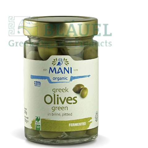 Quả oliu xanh tách hạt ngâm muối hữu cơ hiệu Mani Organic 280g