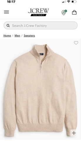 Áo len nam cổ trụ J Crew