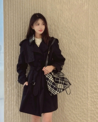 Trenchcoat BBR chất kaki dáng lửng kèm belt