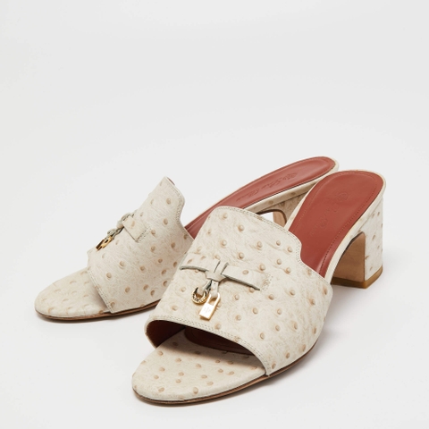 Dép Loro Piana Summer Charms Sandal Ostrich Leather