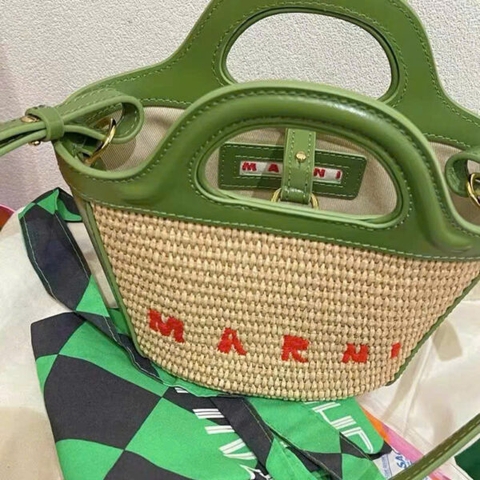 Túi cói Marni cải da