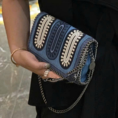 Túi Stellamccartny màu denim Sz22x16