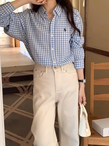 Sơ mi Polo RL kẻ cổ đức hàng tuồn auth full QR CODE