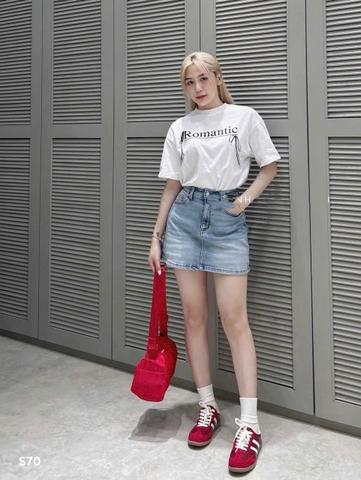 Short váy denim Zara màu nhạt co giãn 4 chiều