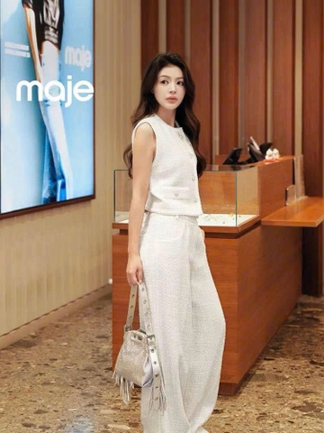 Quần Maje chất dạ bling viền