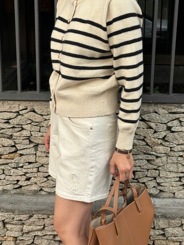 Quần short Polo RL denim màu beirge