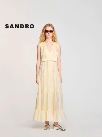 Đầm maxi vải linen