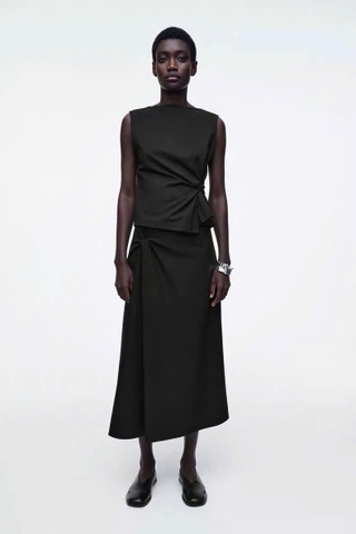 Váy MIDI chi tiết xoắn
