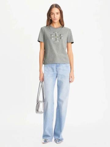 Tshirt Tory Burch logo đá