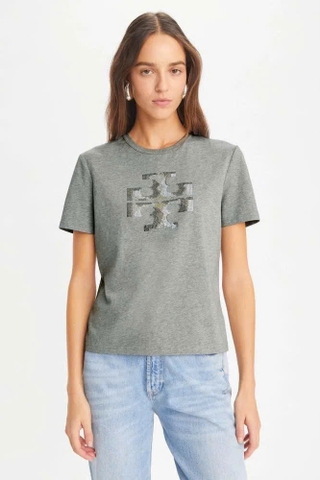 Tshirt Tory Burch logo đá