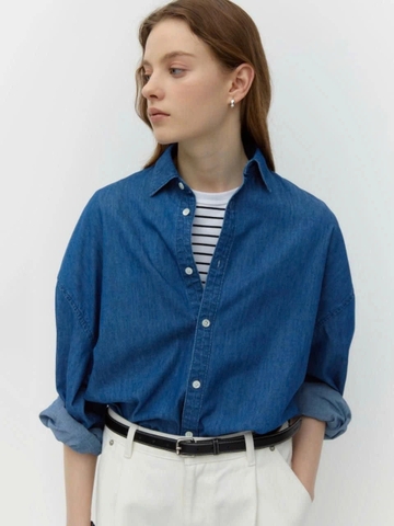 Sơ mi denim SUESS cổ đức