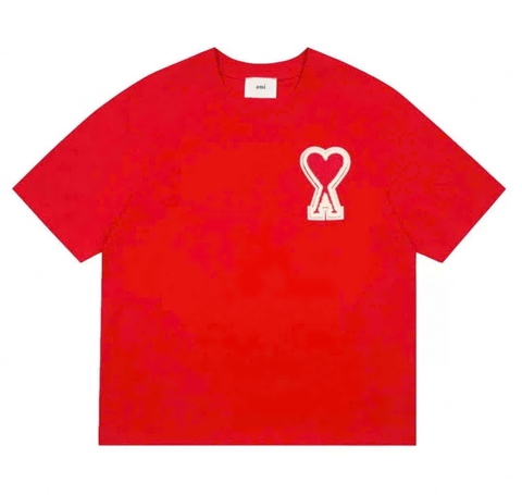 Tshirt AMI dáng over logo tim to