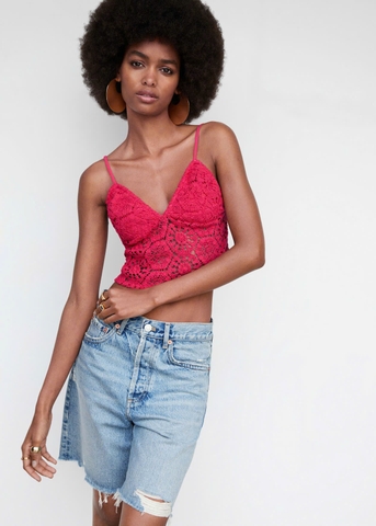 Top 2 dây đan móc MNG dư xịn 2 màu