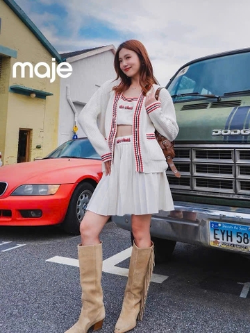Áo cardigan len dài Hot Wheels™ x Maje