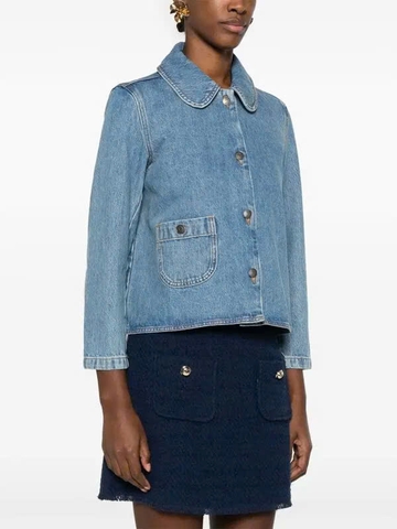 Áo khoác denim Ba&Sh cổ sen tuồn auth