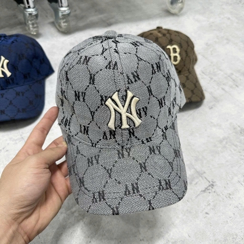 Mũ lưỡi chai MLB chất jean thô thêu logo 3 màu