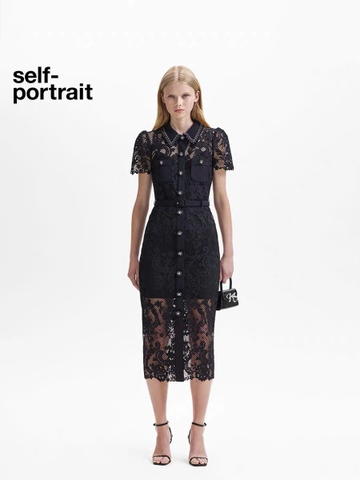 Váy Sel-Portrait ren 3D viền đá
