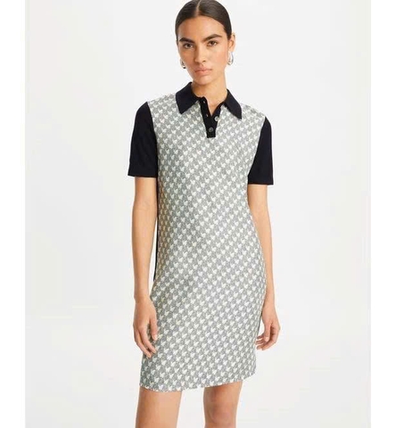 Váy Tory Burch suông len cải lụa cổ đức