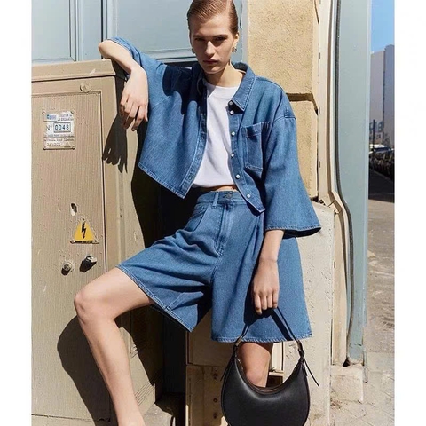 Quần short COS denim dáng lửng