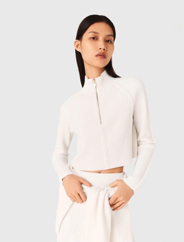 Áo len cổ trụ cao