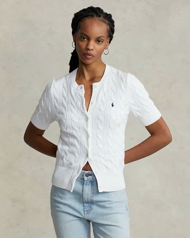 Áo khoác cardigan tay ngắn dệt kim