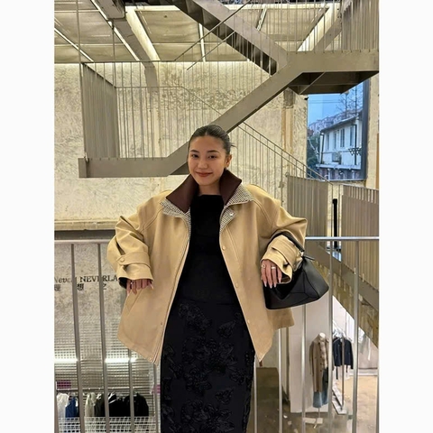 Áo khoác khaki ICICLE cổ đức