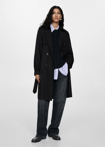 Trendcoat MNG đen dáng dài