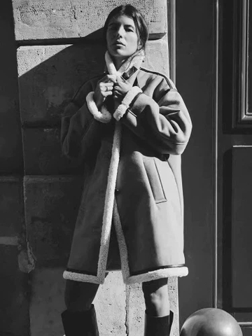 Áo khoác Zara da lộn lót lông cừu