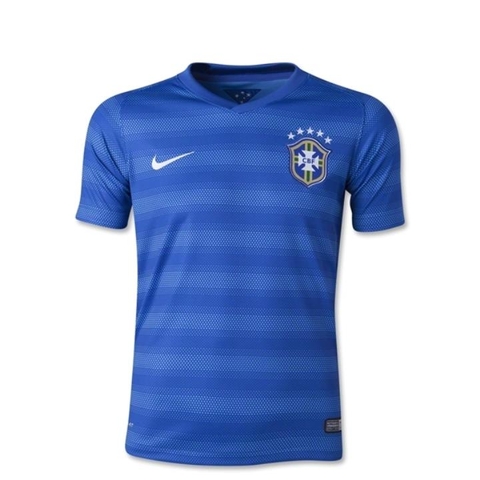 Quần áo bóng đá Brazil sân khách xanh 2014