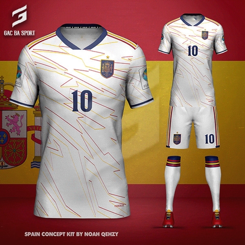 Quần áo bóng đá thiết kế Tây Ban Nha Euro 2021