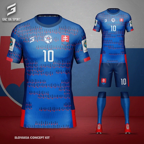 Quần áo bóng đá thiết kế Slovakia Euro 2021