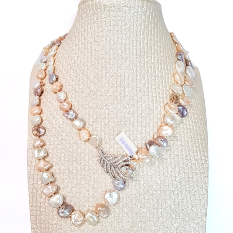 Vòng cổ Ngọc trai tự nhiên Cao cấp Chuỗi đơn dáng dài không liền - UNIQUE PEARL (12-14ly) - CTJ1203 + Tặng kèm khóa tạo kiểu