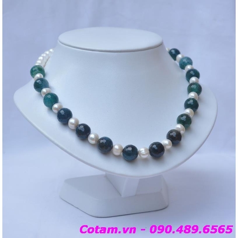 Vòng cổ kết hợp đá ngọc trai D31