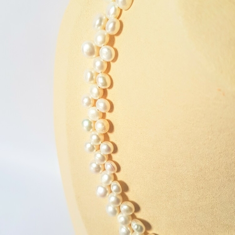 Vòng cổ Ngọc trai Cao cấp - ChuỗI đơn kết hoa - HOA PEARL (6-8ly) - CTJ2904