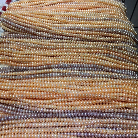 Dây ngọc trai nguyên liệu - Hạt bánh dày(8-9ly)- A (Bề mặt có nhiều tỳ nhỏ)  - CTJ28