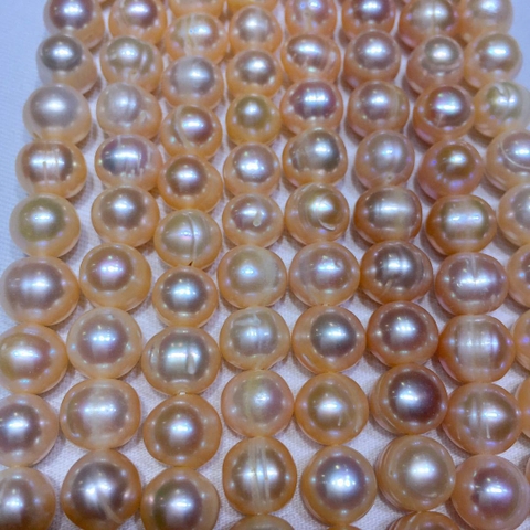 Dây ngọc trai nguyên liệu - Hạt gần tròn(9-10ly) - D (Bề mặt có chỉ và nếp nhăn)-CTJ48