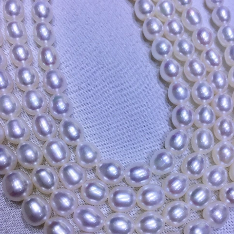 Dây ngọc trai nguyên liệu - Hạt xoài mọng(8-9ly) - AAA (Bề mặt hoàn hảo)  - CTJ64